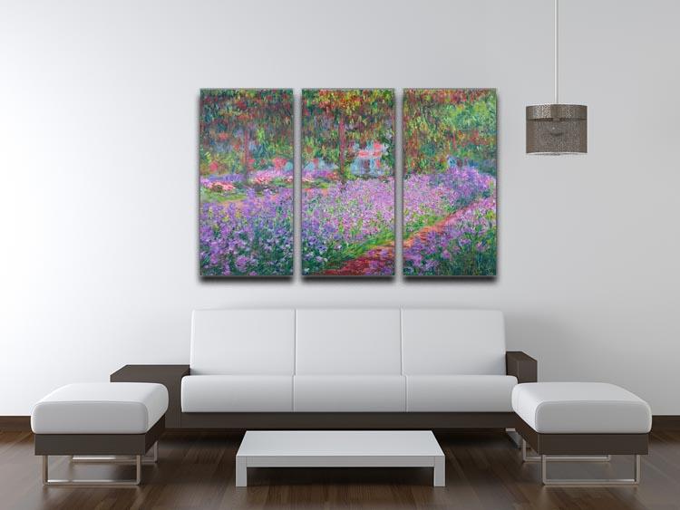 Artists Garden by Monet Split Panel Canvas Print - Canvas Art Rocks - 4