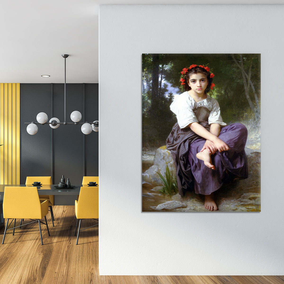 At the Edge of the Brook 2 By Bouguereau Canvas Print or Poster - Canvas Art Rocks - 4