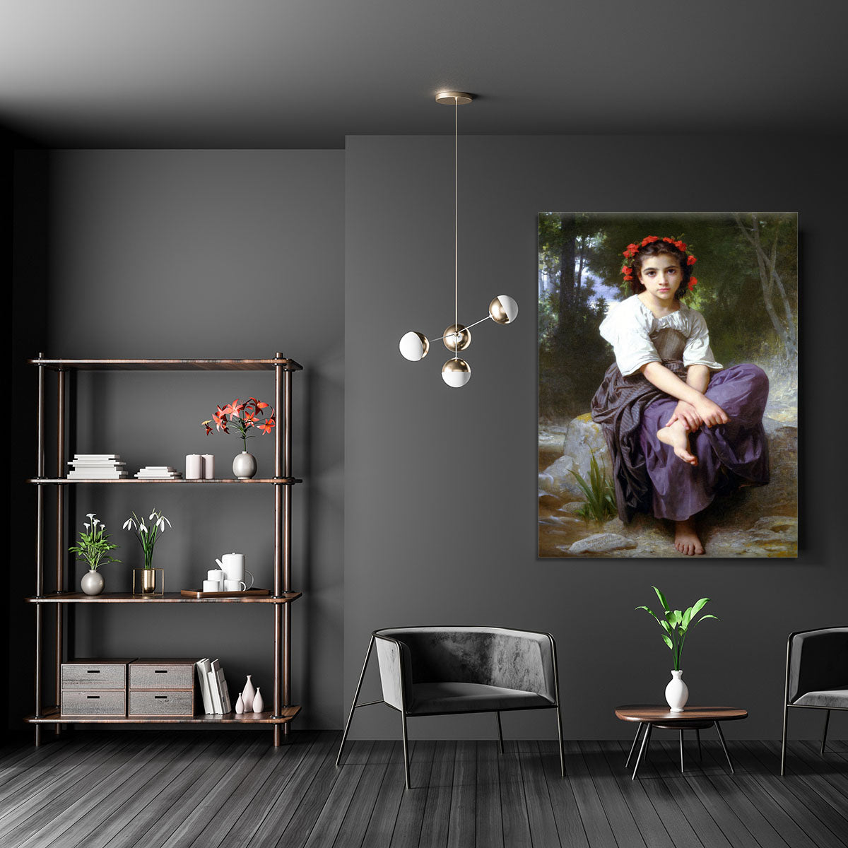 At the Edge of the Brook 2 By Bouguereau Canvas Print or Poster - Canvas Art Rocks - 5