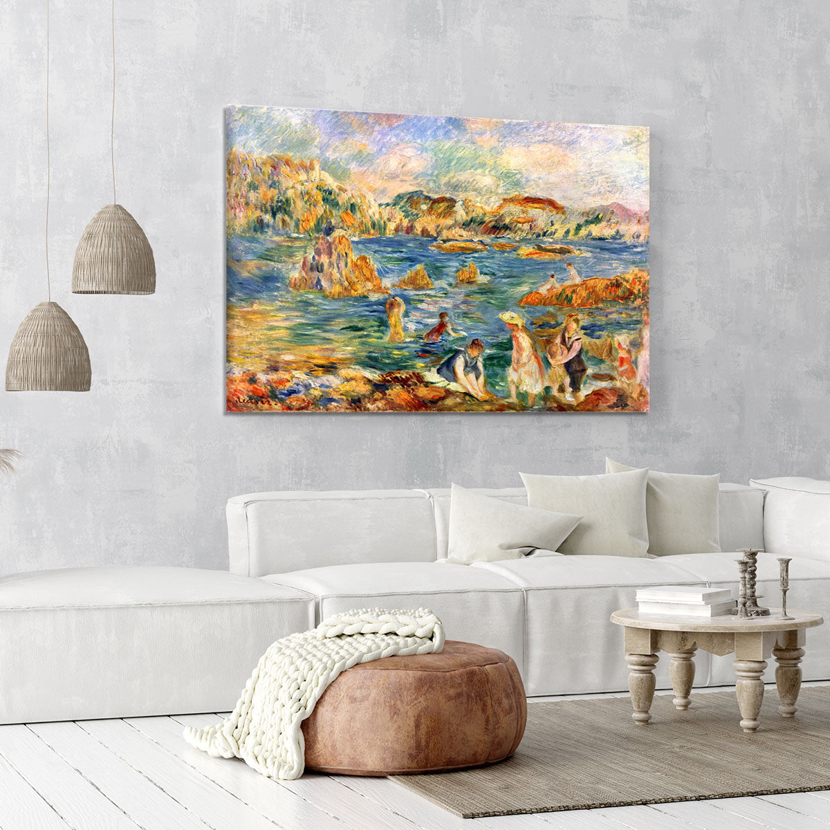 At the beach of Guernesey by Renoir Canvas Print or Poster - Canvas Art Rocks - 6