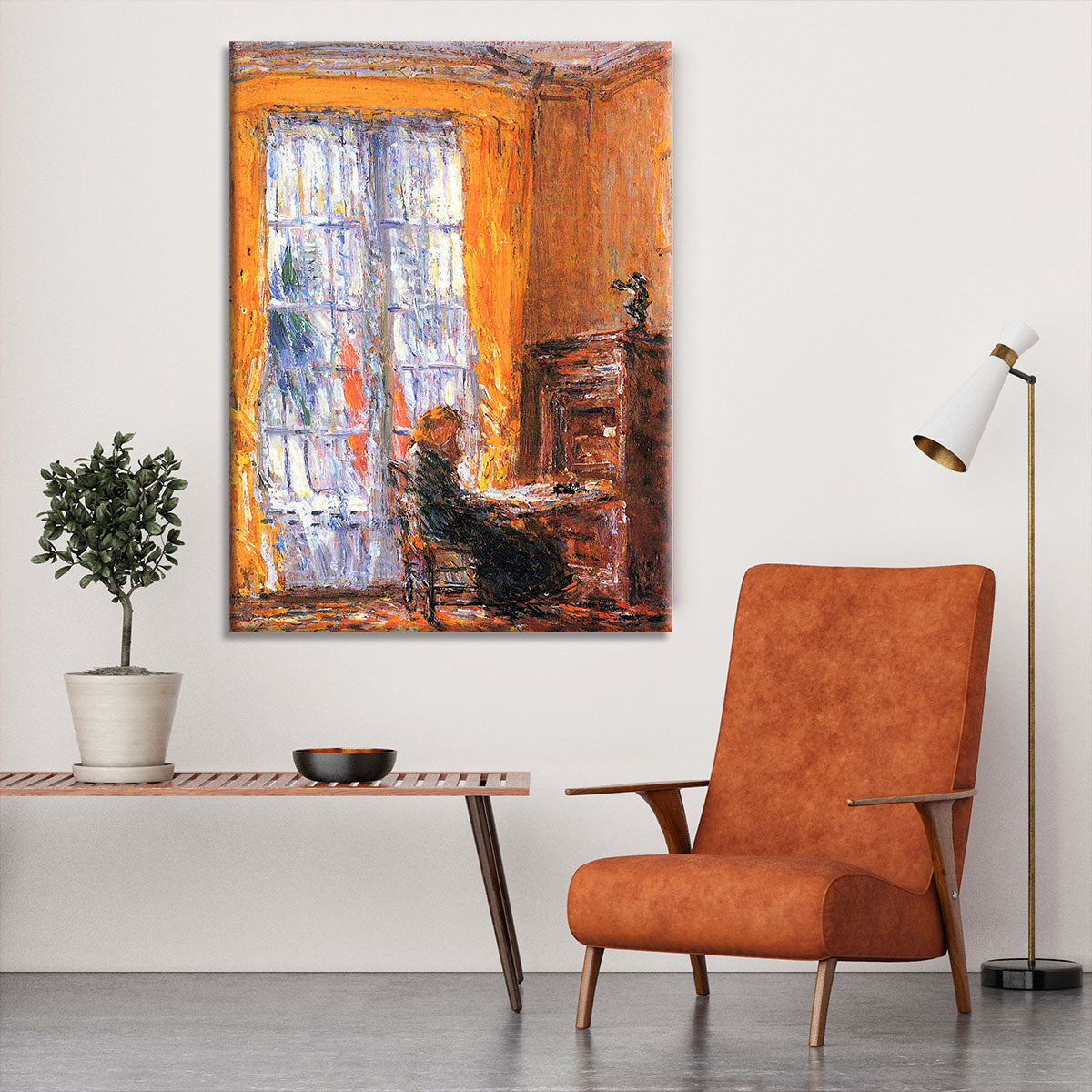 At the desk by Hassam Canvas Print or Poster - Canvas Art Rocks - 6