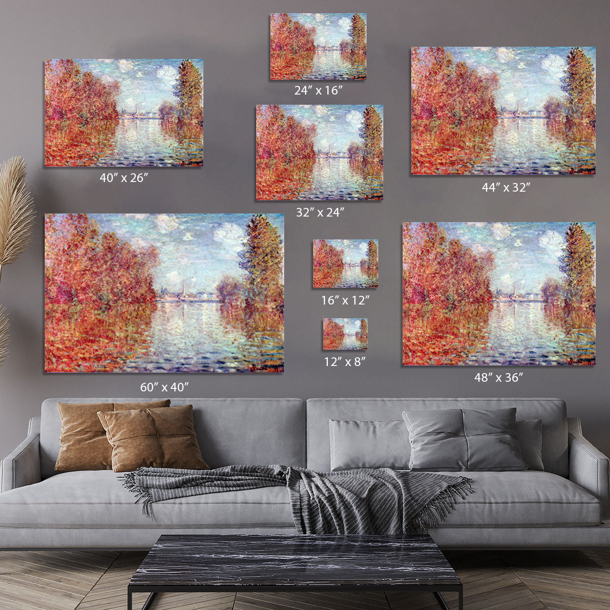 Autumn in Argenteuil by Monet Canvas Print or Poster - Canvas Art Rocks - 7