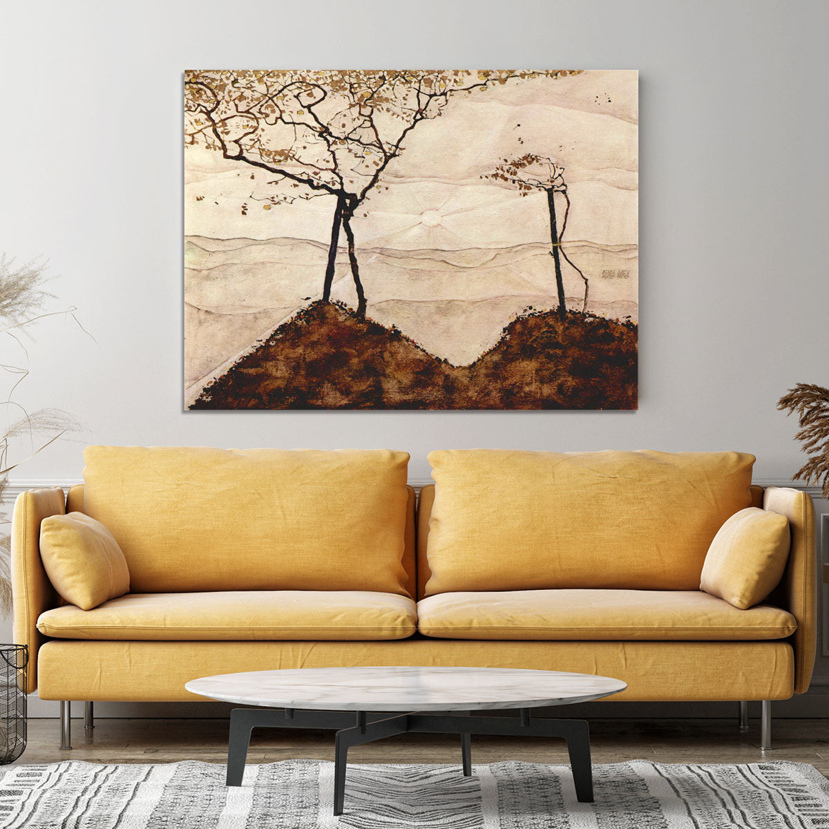 Autumn sun and trees by Egon Schiele Canvas Print or Poster - Canvas Art Rocks - 4