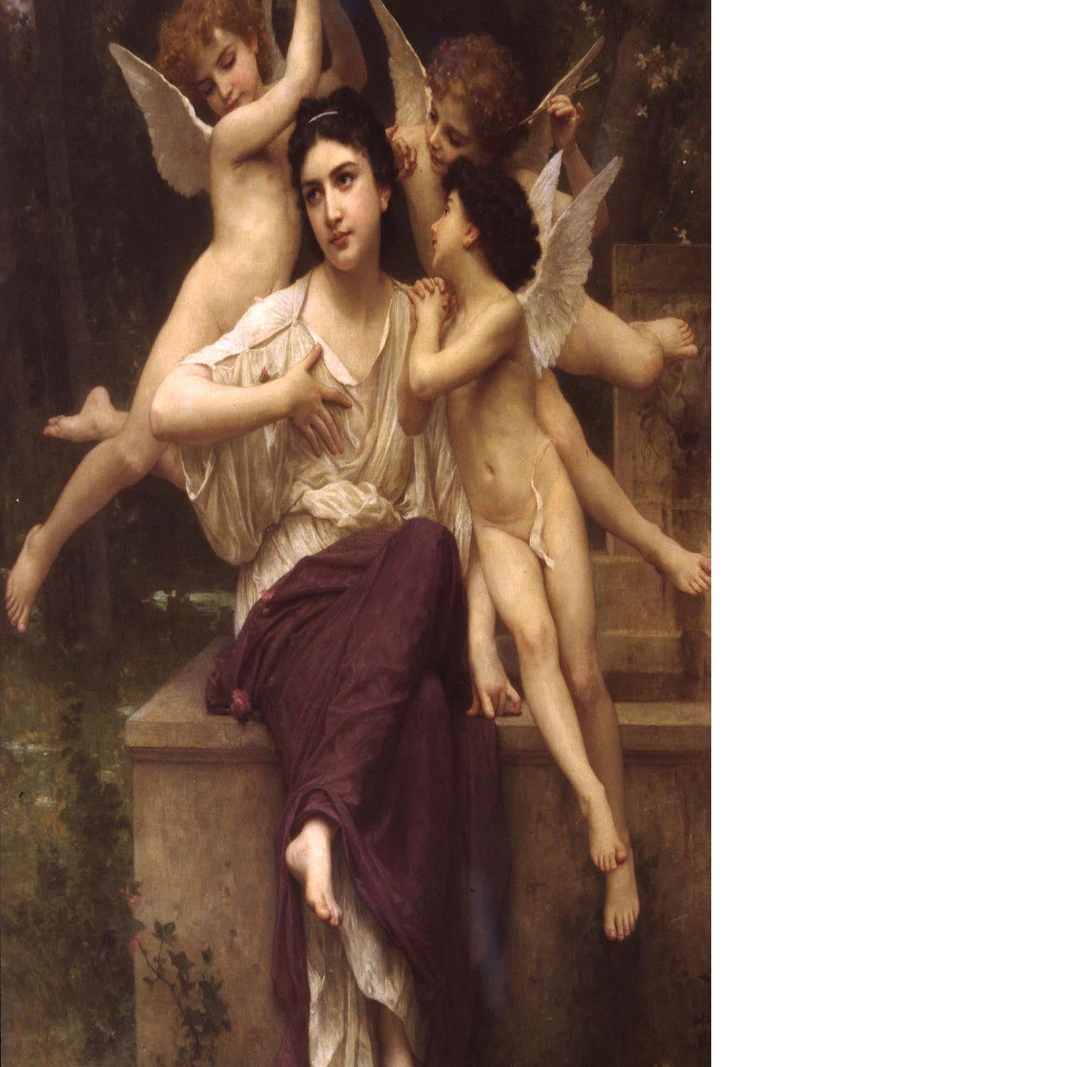 Ave de printemps By Bouguereau Floating Framed Canvas