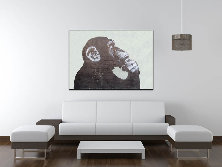 Banksy The Thinker Monkey Print - Canvas Art Rocks - 4