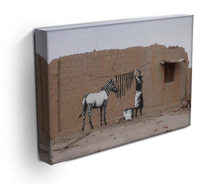 Banksy Washing Zebra Stripes Print - Canvas Art Rocks - 2