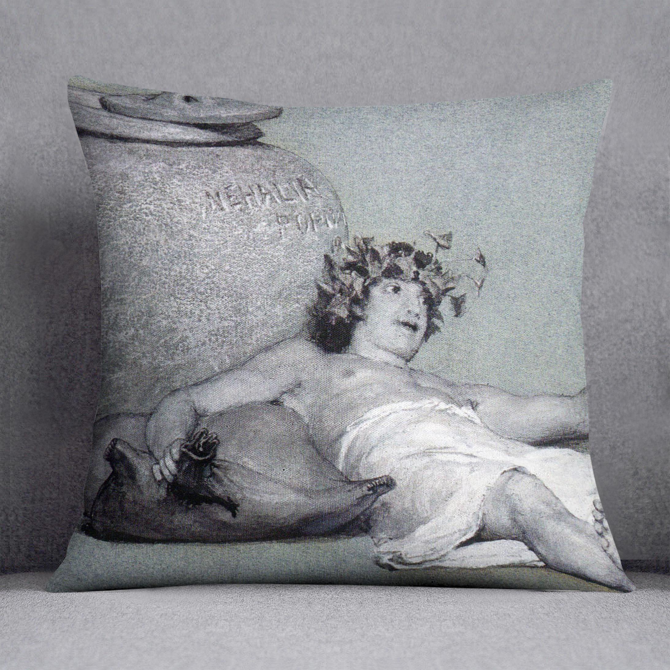 Bacchus and Silenus by Alma Tadema Cushion - Canvas Art Rocks - 1