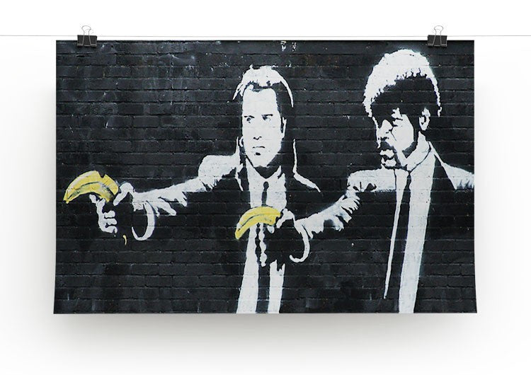 Banksy Pulp Fiction Banana Guns Print - Canvas Art Rocks - 1