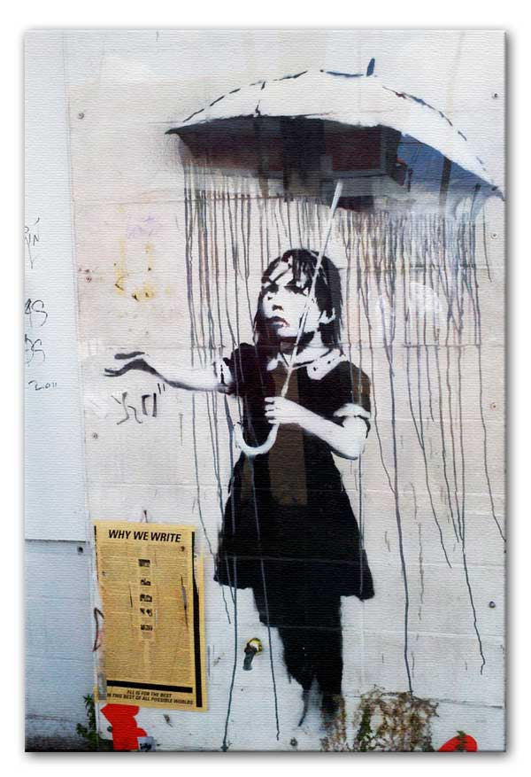Banksy Umbrella Girl Print - Canvas Art Rocks - 1