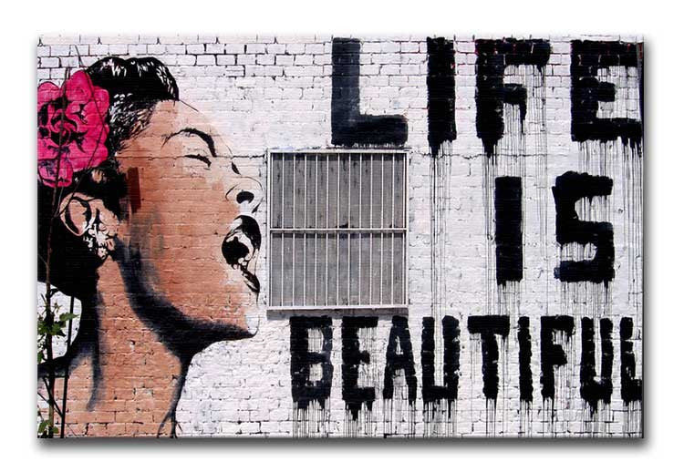Banksy Life is Beautiful Print - Version 2 - Canvas Art Rocks - 1