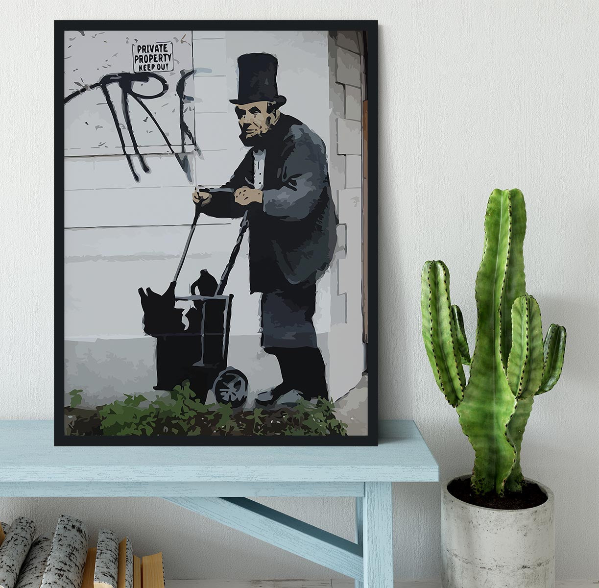 Banksy Abraham Lincoln Framed Print - Canvas Art Rocks - 2