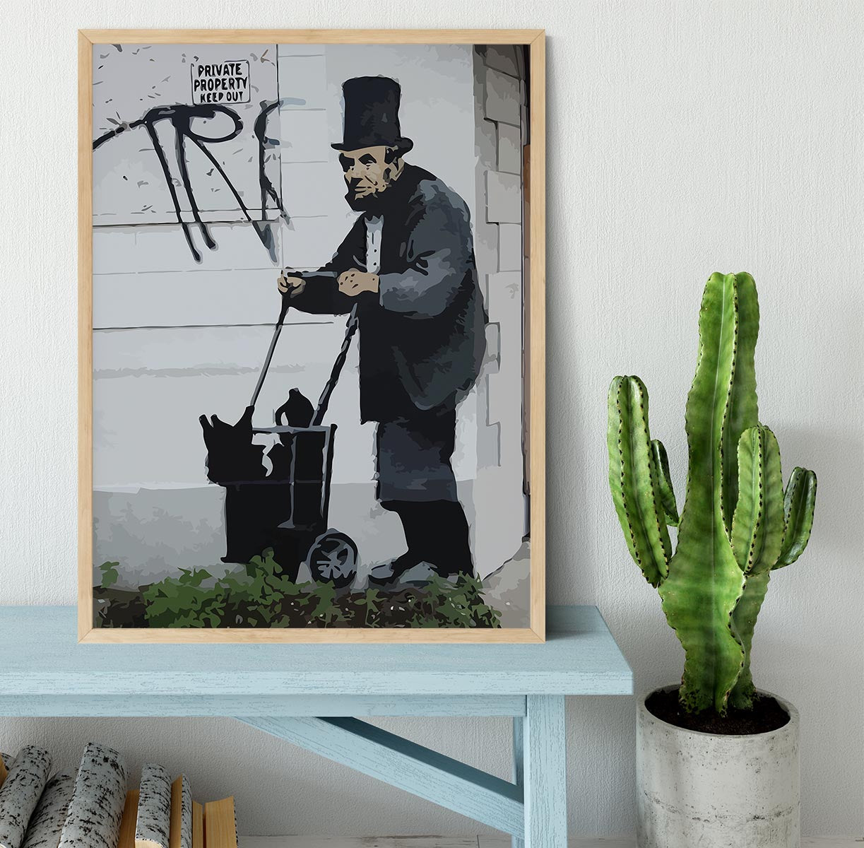 Banksy Abraham Lincoln Framed Print - Canvas Art Rocks - 4