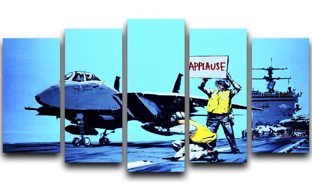Banksy Aircraft Carrier Applause 5 Split Panel Canvas - Canvas Art Rocks - 1