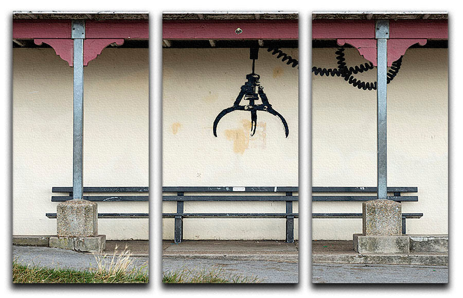 Banksy Amusement Arcade Crane 3 Split Panel Canvas Print - Canvas Art Rocks - 1
