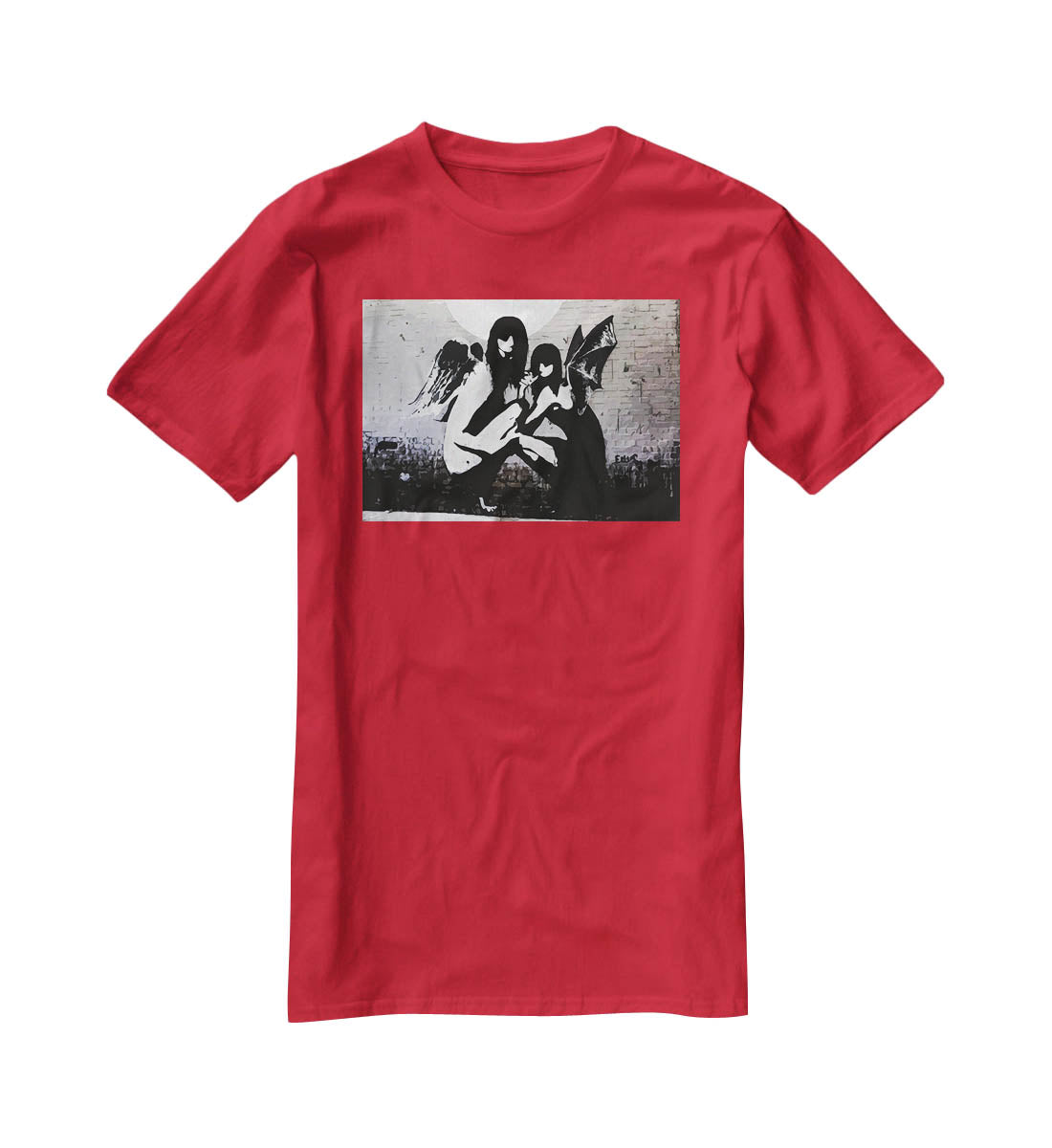 Banksy Angels In Moonlight T-Shirt - Canvas Art Rocks - 4