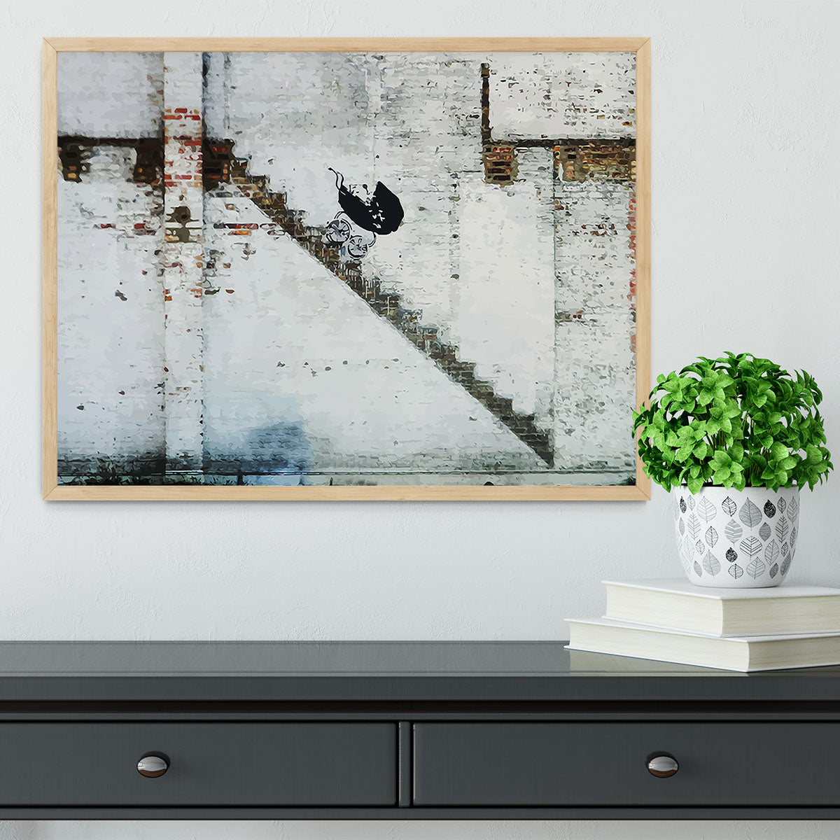 Banksy Baby Carriage Framed Print - Canvas Art Rocks - 4