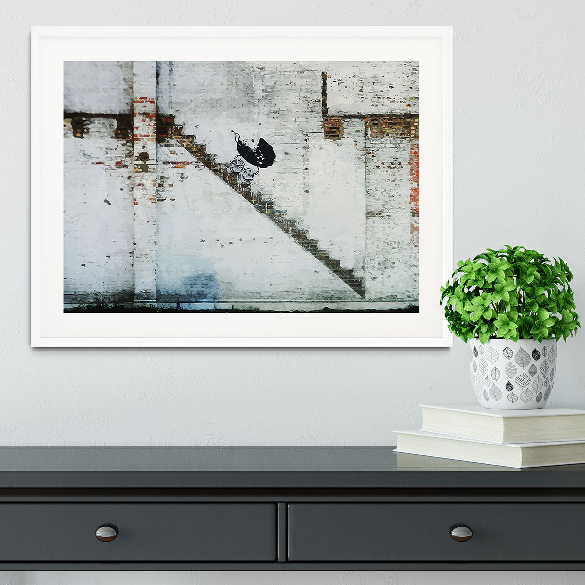 Banksy Baby Carriage Framed Print - Canvas Art Rocks - 5