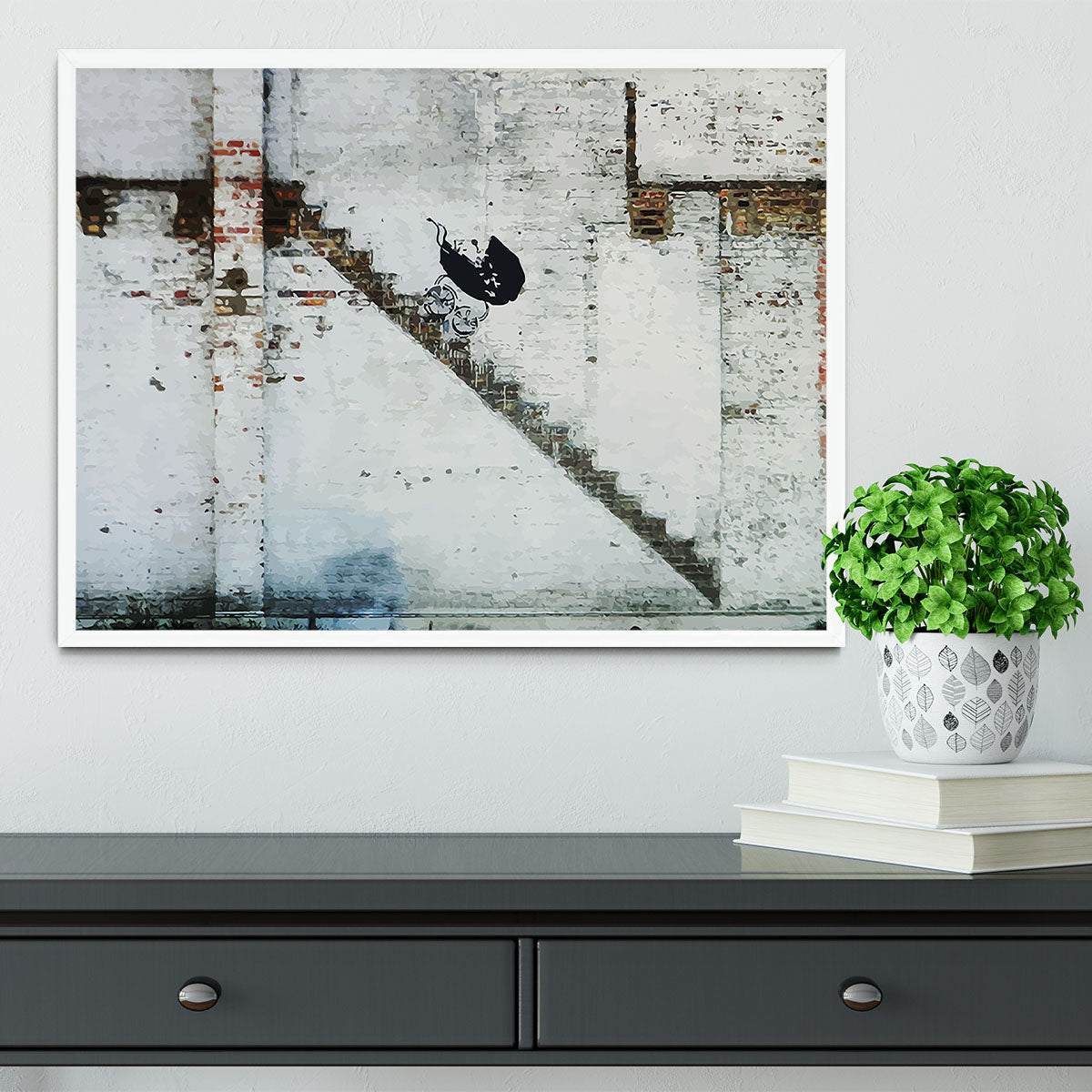 Banksy Baby Carriage Framed Print - Canvas Art Rocks -6