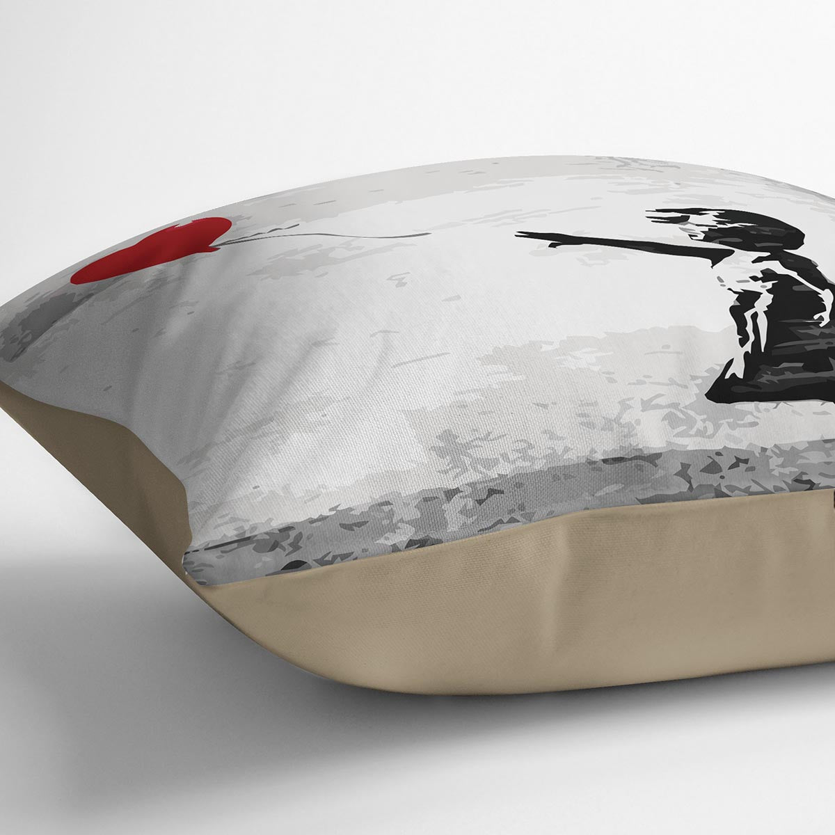 Banksy Balloon Girl Love Heart Cushion