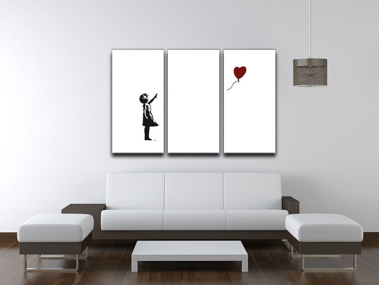 Banksy Balloon Heart Girl 3 Split Canvas Print - Canvas Art Rocks