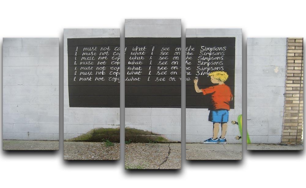 Banksy Bart Simpson 5 Split Panel Canvas - Canvas Art Rocks - 1