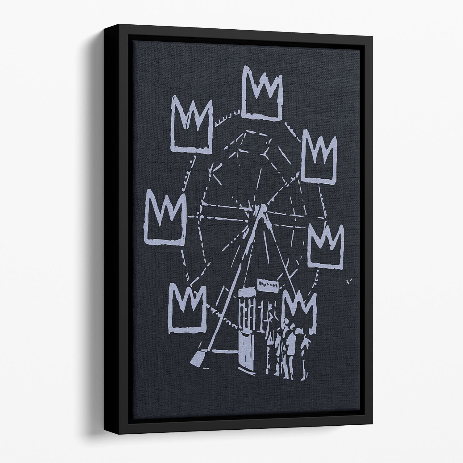 Banksy Basquiat Ferris Wheel Floating Framed Canvas