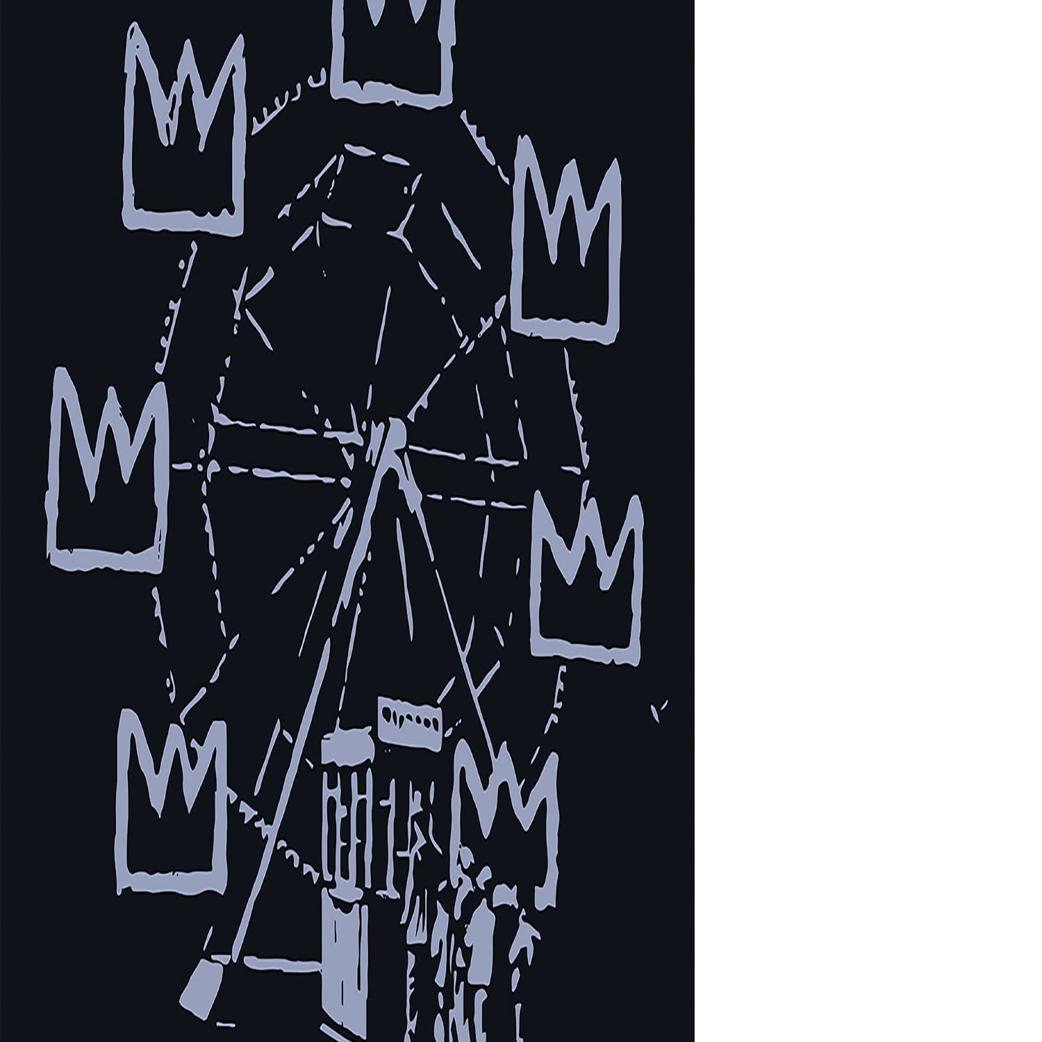 Banksy Basquiat Ferris Wheel Floating Framed Canvas