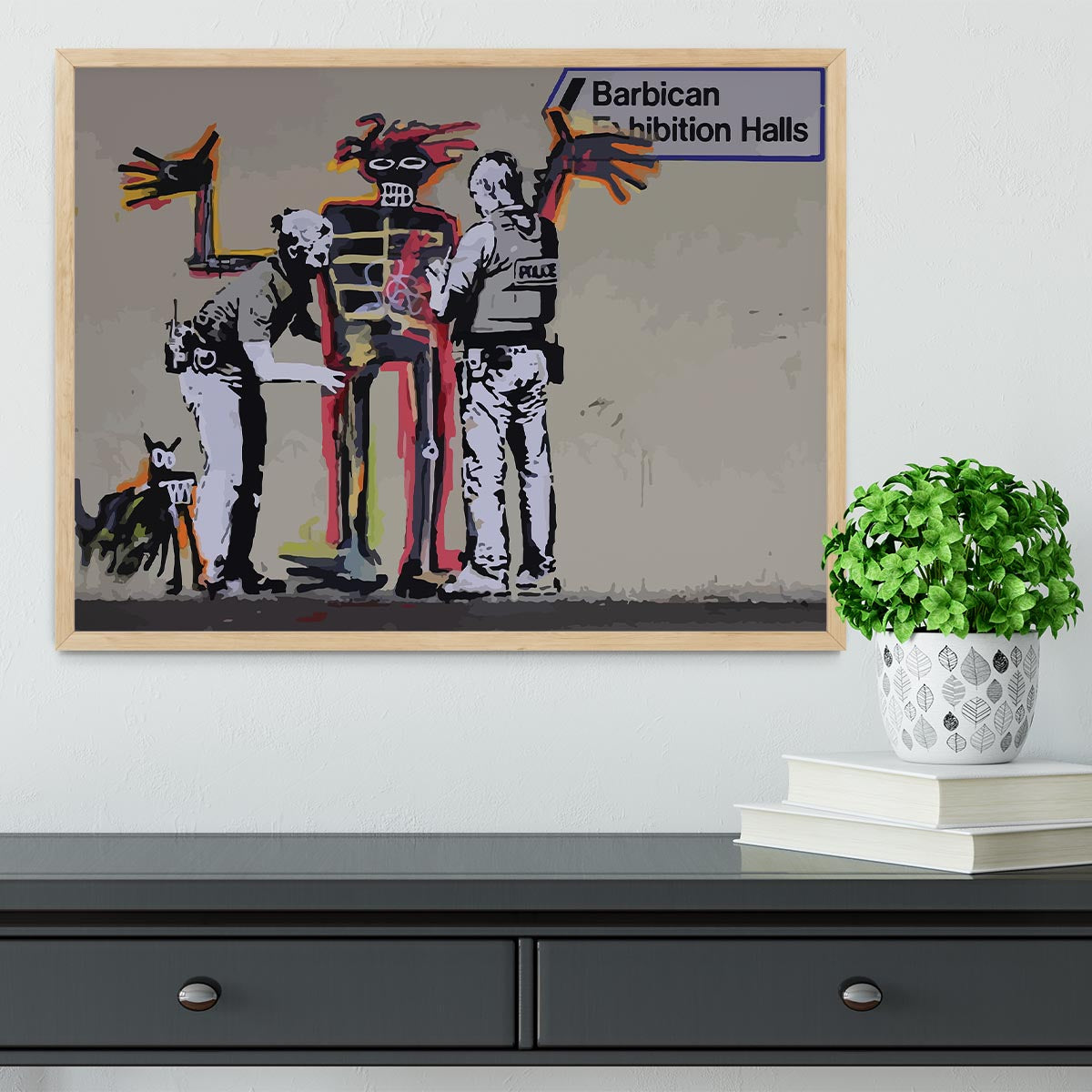 Banksy Basquiat Metropolitan Police Framed Print - Canvas Art Rocks - 4