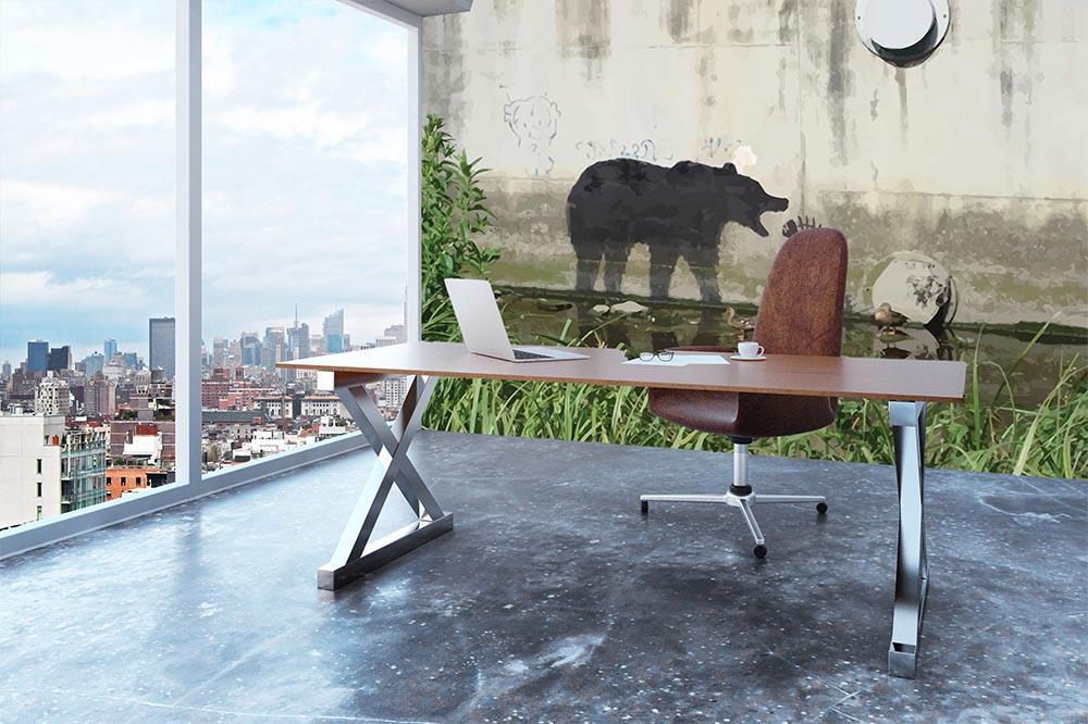 Banksy Bear Wall Mural Wallpaper - Canvas Art Rocks - 3