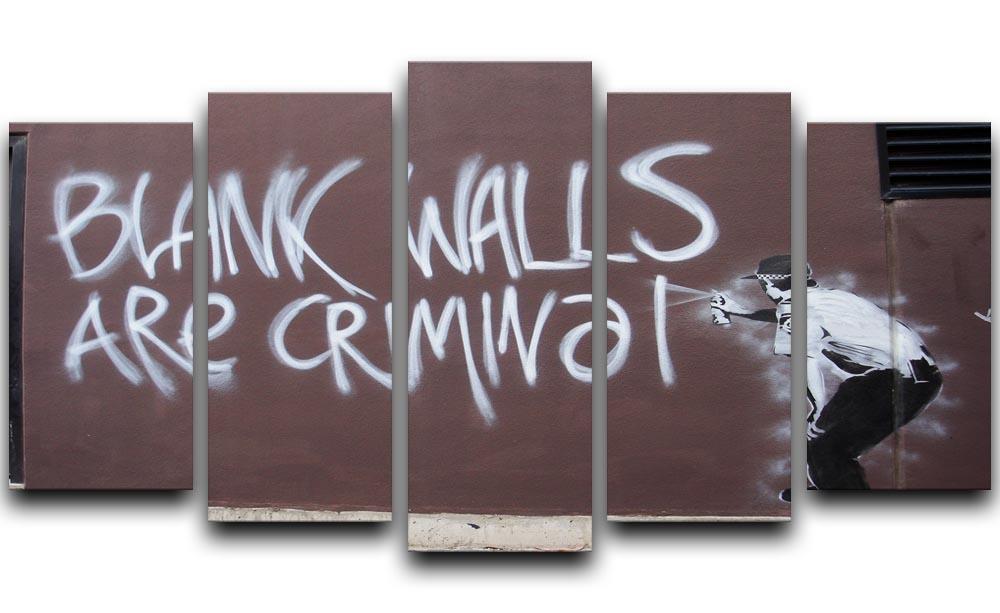 Banksy Blank Walls Are Criminal 5 Split Panel Canvas - Canvas Art Rocks - 1