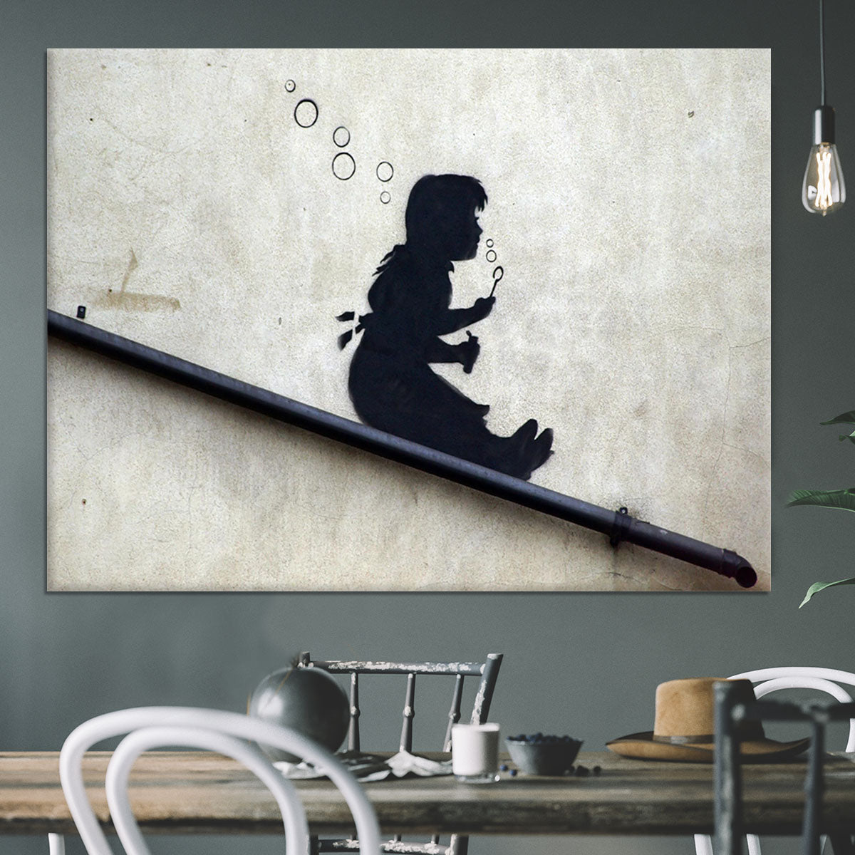 Banksy Bubble Slide Girl Canvas Print or Poster - Canvas Art Rocks - 3