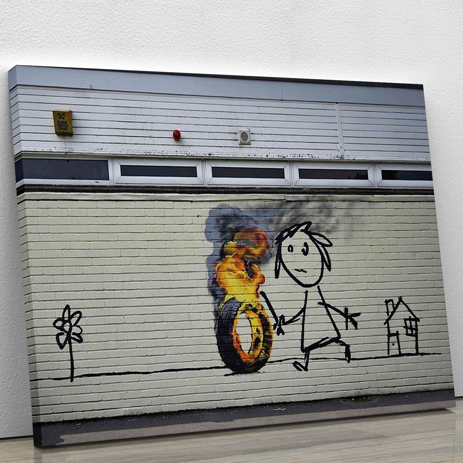 Banksy Burning Tyre Canvas Print or Poster - Canvas Art Rocks - 1