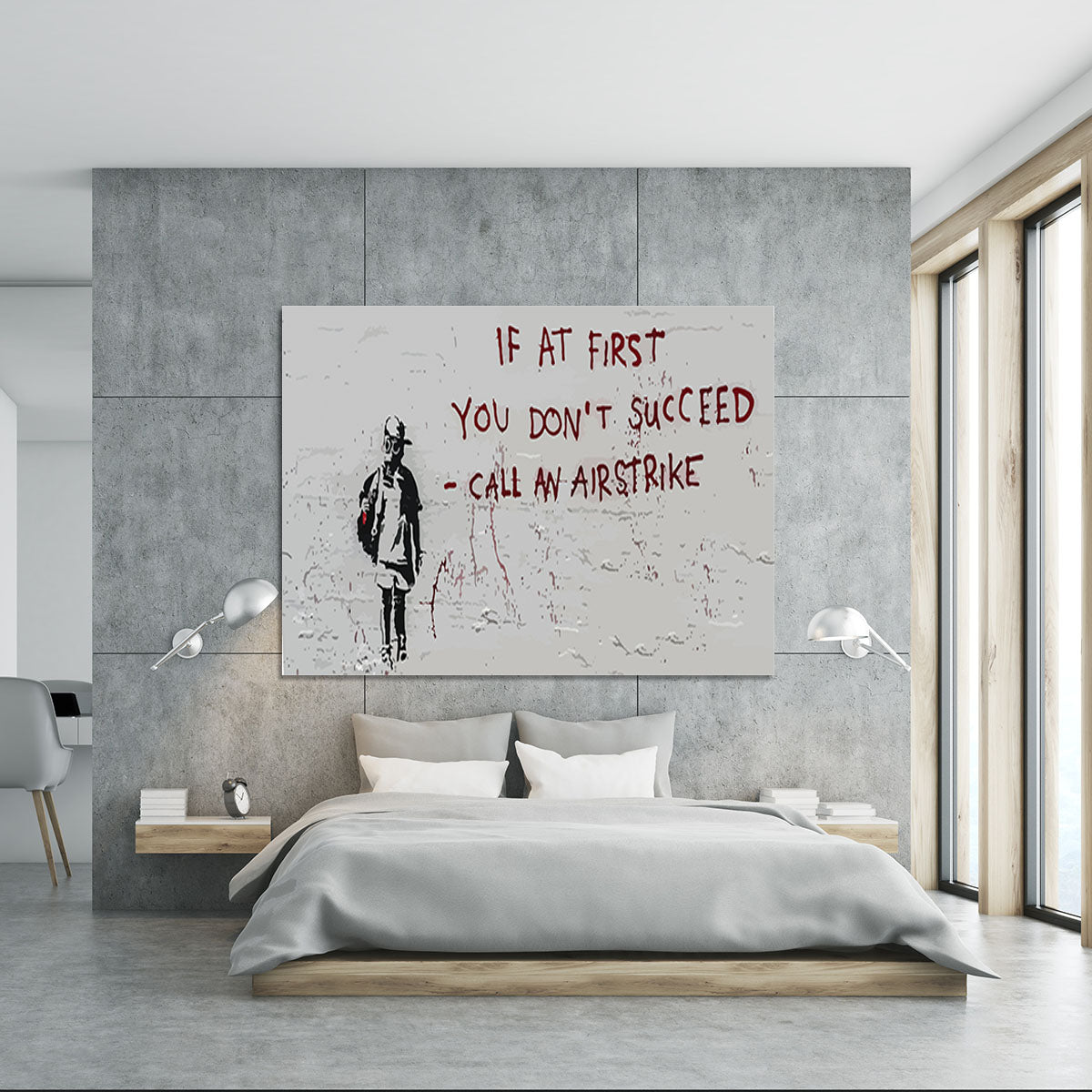 Banksy Call An Airstrike Canvas Print or Poster - Canvas Art Rocks - 5