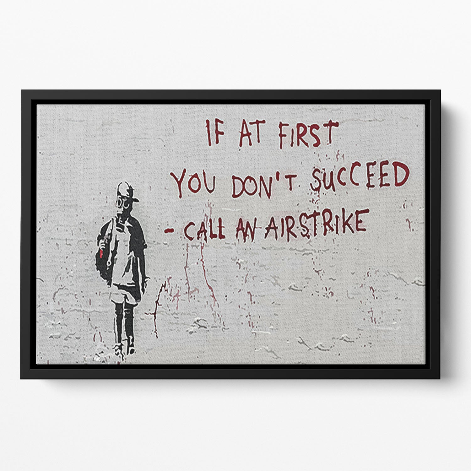 Banksy Call An Airstrike Floating Framed Canvas
