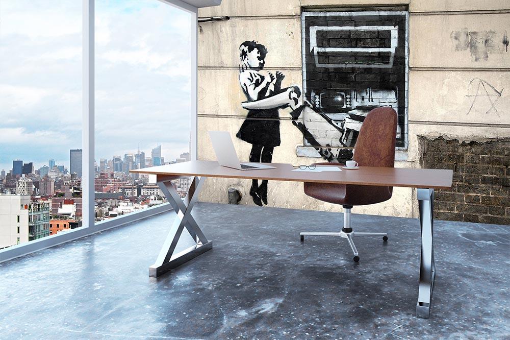 Banksy Cash Machine Girl Wall Mural Wallpaper - Canvas Art Rocks - 3