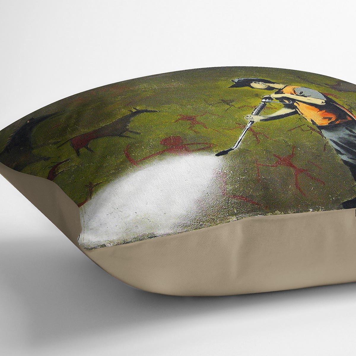 Banksy Cave Graffiti Removal Cushion