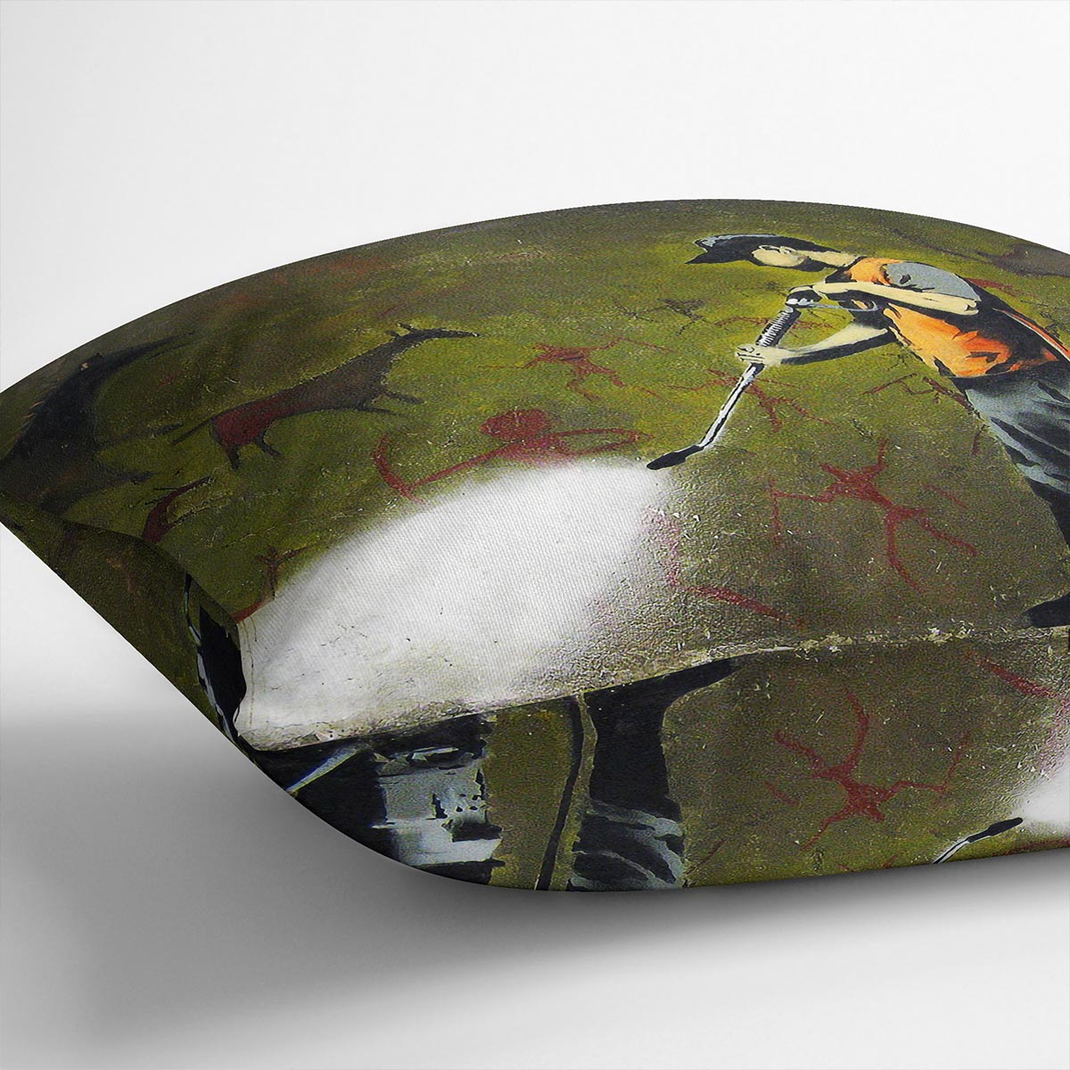 Banksy Cave Graffiti Removal Cushion
