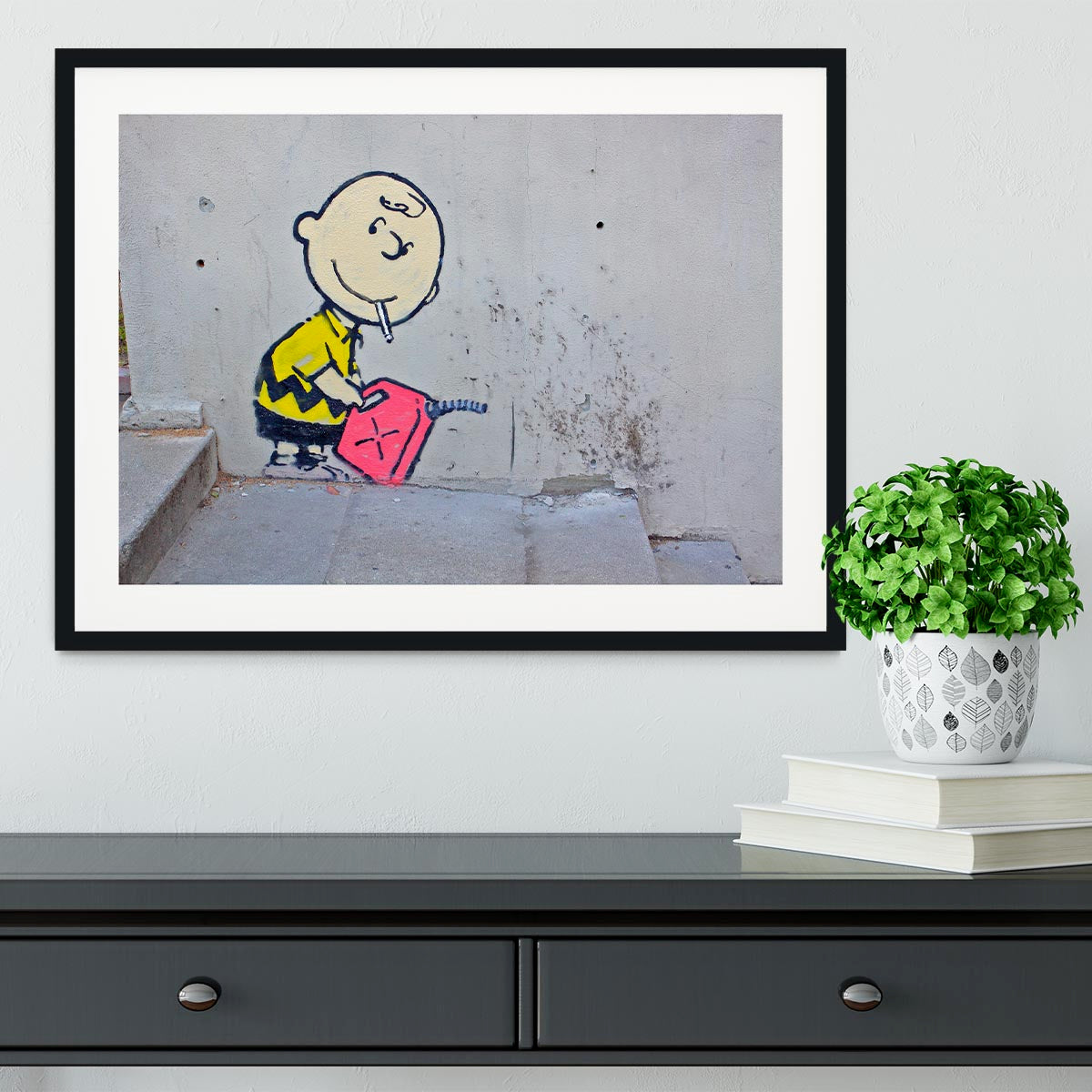 Banksy Charlie Brown - Naughty Boy Framed Print
