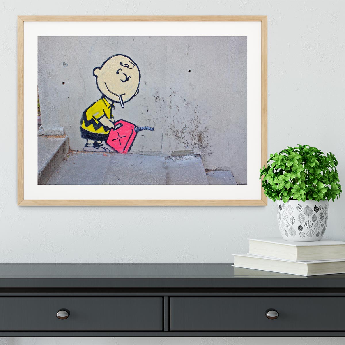 Banksy Charlie Brown - Naughty Boy Framed Print