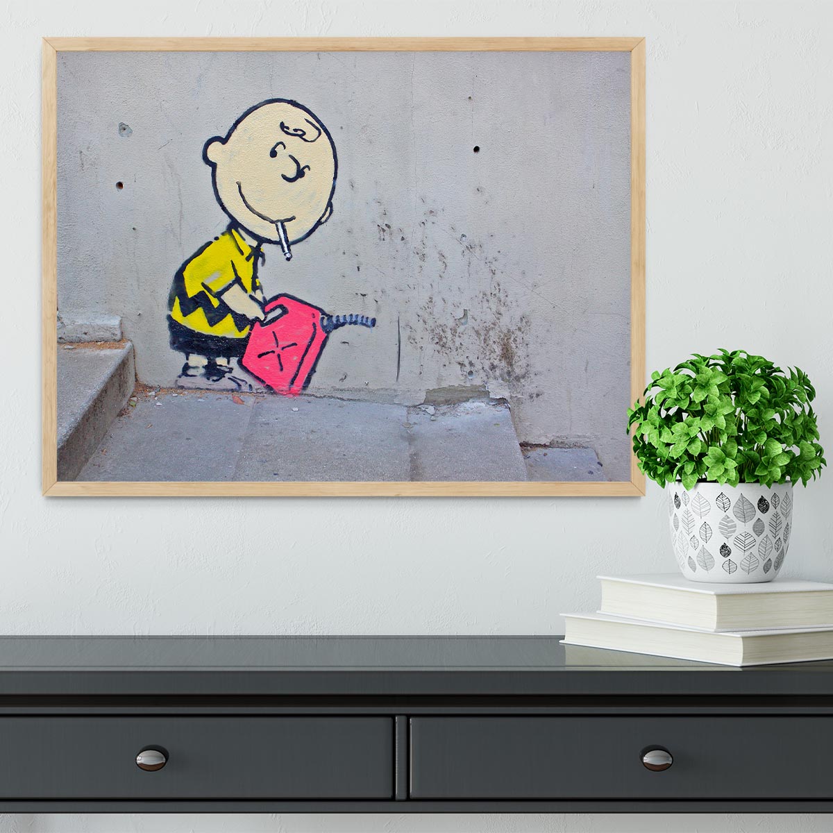 Banksy Charlie Brown - Naughty Boy Framed Print