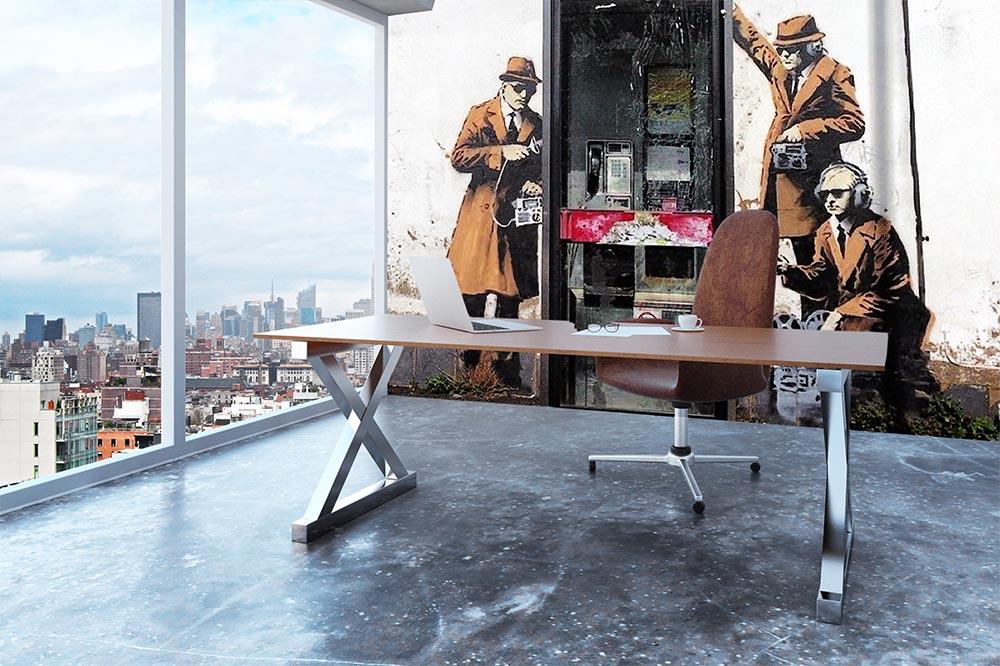 Banksy Cheltenham Telephone Box Spies Wall Mural Wallpaper - Canvas Art Rocks - 3