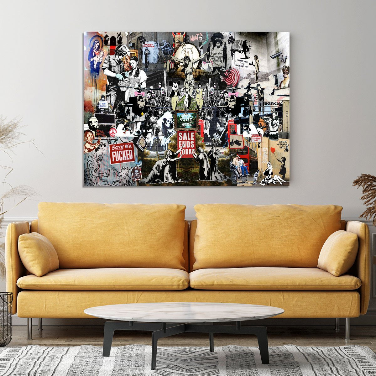 Banksy Collage Canvas Print or Poster