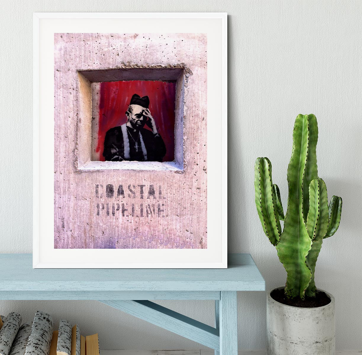 Banksy Concrete Confessional Framed Print - Canvas Art Rocks - 5