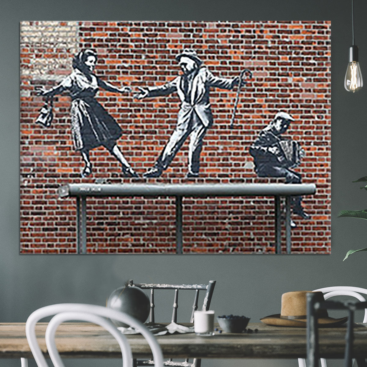 Banksy Couple Dancing Canvas Print or Poster - Canvas Art Rocks - 3