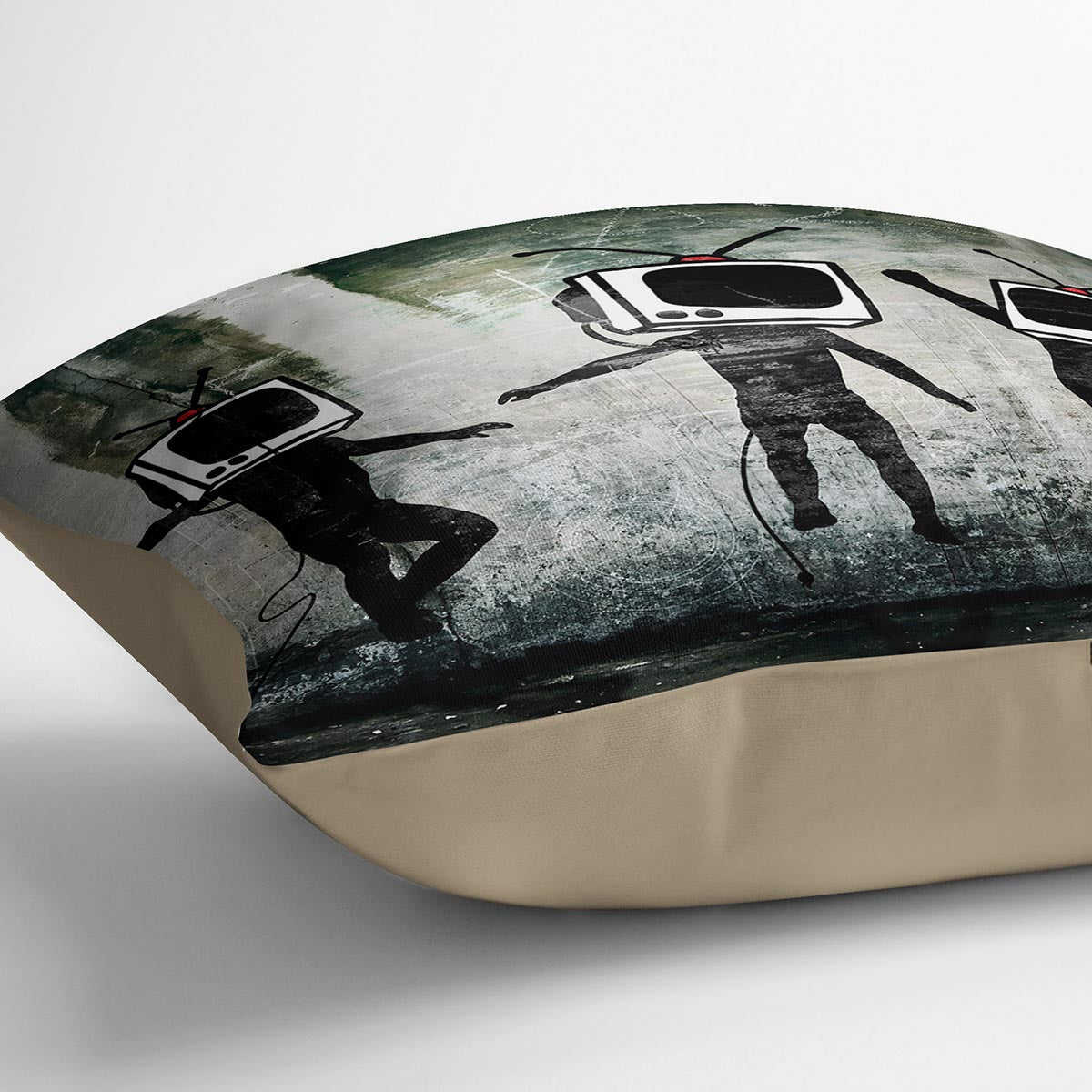 Banksy Dancing TV Heads Cushion