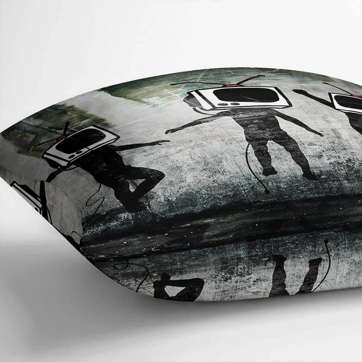 Banksy Dancing TV Heads Cushion