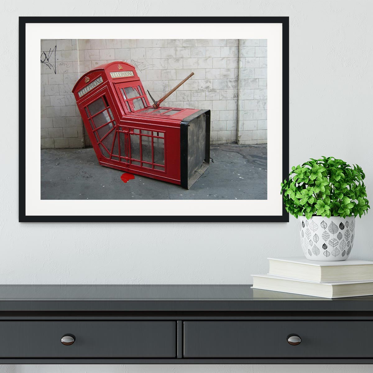 Banksy Death of a Phone Booth Framed Print