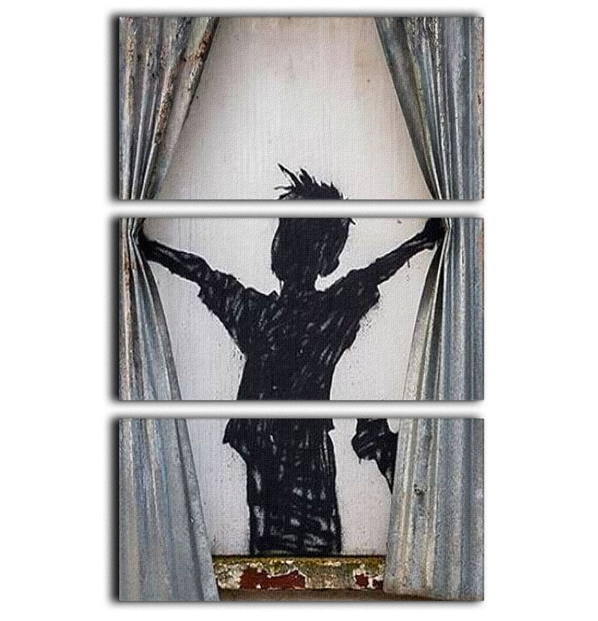Banksy Derelict Farmhouse 3 Split Panel Canvas Print - Canvas Art Rocks - 1
