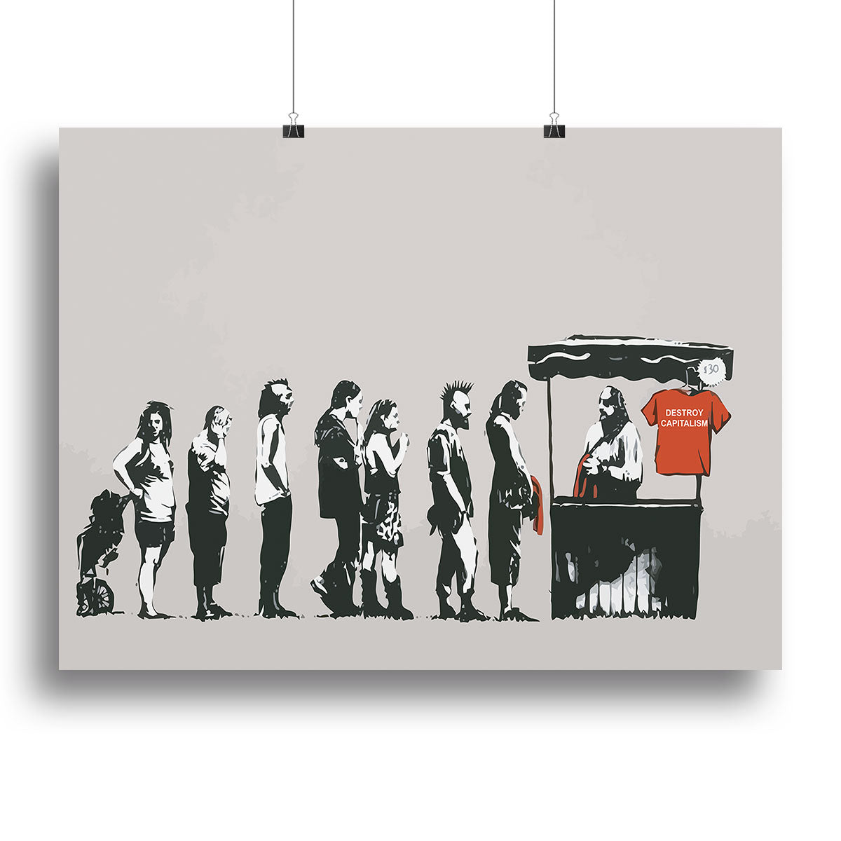 Banksy Destroy Capitalism Canvas Print or Poster - Canvas Art Rocks - 2