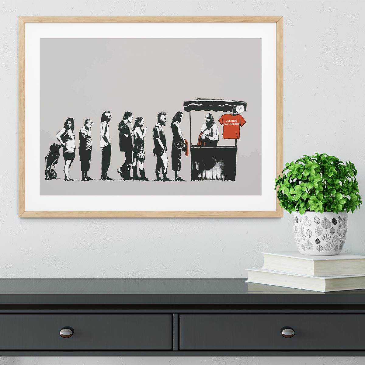 Banksy Destroy Capitalism Framed Print - Canvas Art Rocks - 3